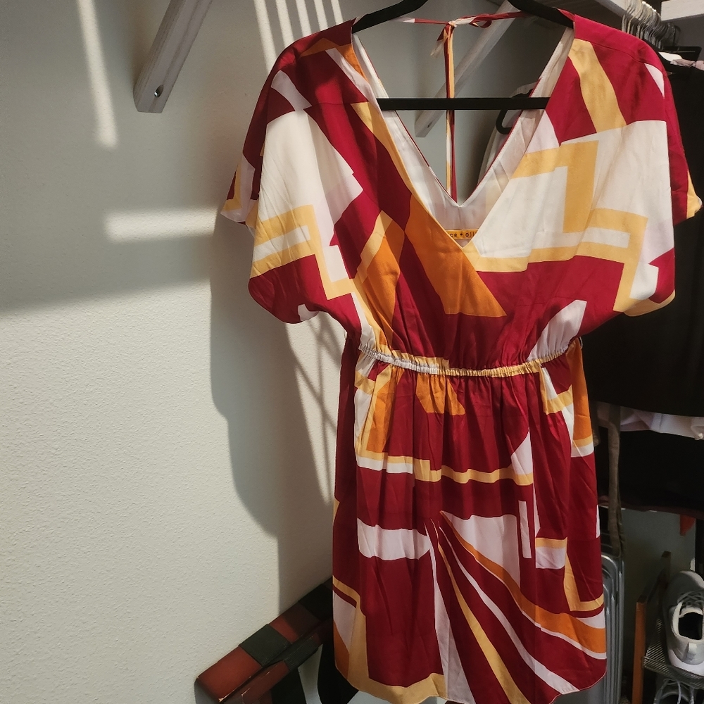 Belted minidress in beautiful print